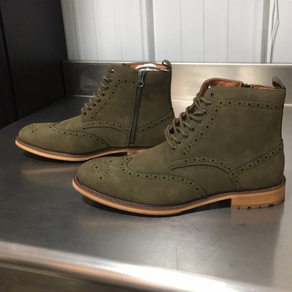 New WB Mens Madden Olive Suede Boots - Picture 3 of 4